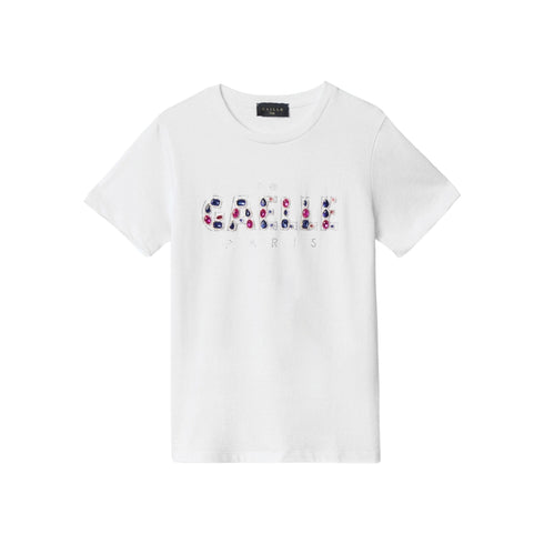 GAELLE T-shirt T-shirt Donna logo pietre Bianco - Francavilla Moda